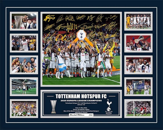 TOTTENHAM HOTSPUR FC 2025 EUROPA LEAGUE CHAMPIONS Son Heung-min Soccer Football Limited Photo Memorabilia Wooden Fram