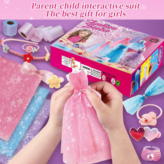 Dress Design Craft Making Kit Doll Clothing Design Diy Doll Dress Making Set Crafts Handmade Material Bag Fashion Girl's Gifts - Homeware Discounts