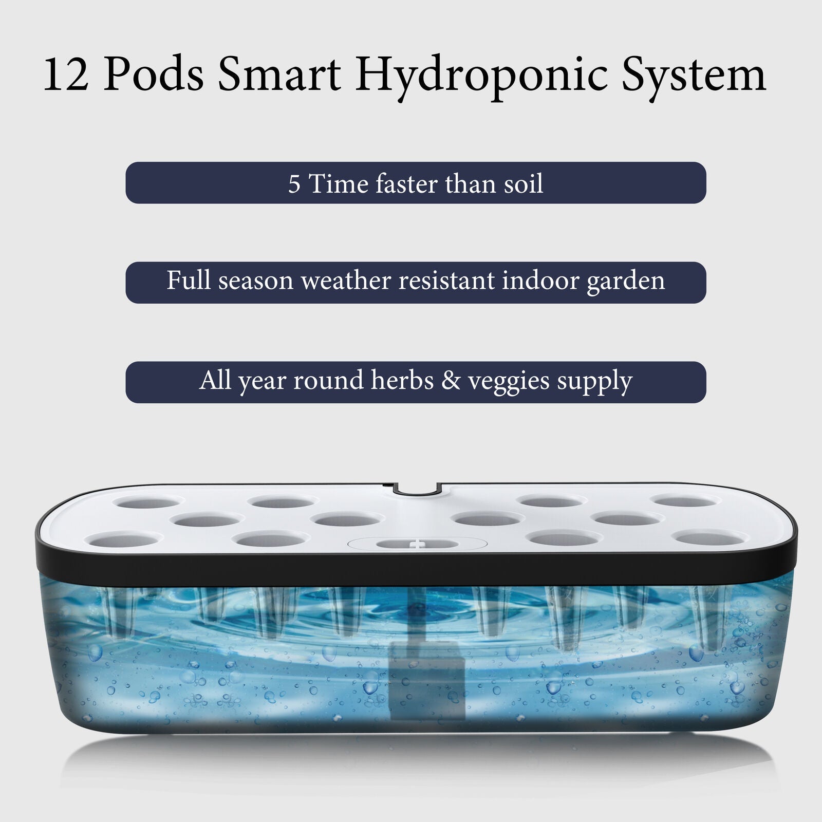 Hydroponics Plant Growing System 12 Pods Indoor Herb Garden Kit Led Grow Light Automatic Germination Kit Garden Planter 4L - Homeware Discounts