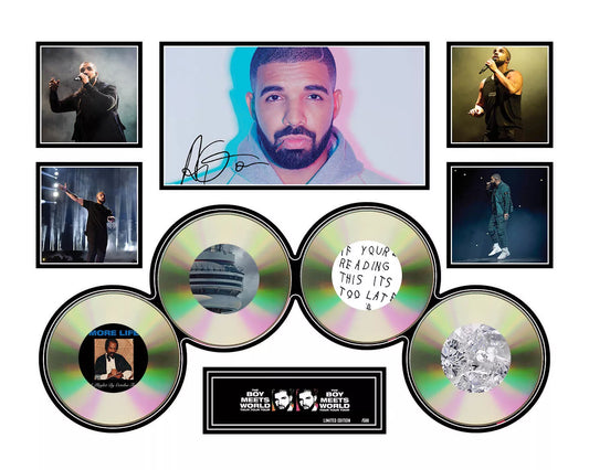 DRAKE THE BOY MEETS WORLD 2017 TOUR Signed Limited Edition Photo Memorabilia Wooden Frame