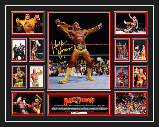 HULK HOGAN WWE WRESTLING LEGEND TRIBUTE Limited Edition Photo Memorabilia Wooden Frame