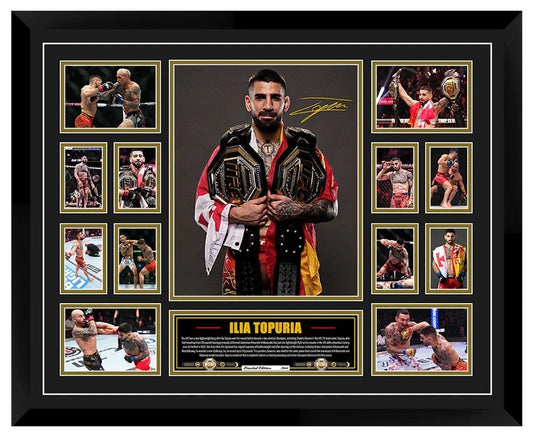 ILIA TOPURIA UFC TWO DIVISION CHAMPION UFC 317 Limited Edition Photo Memorabilia Wooden Frame