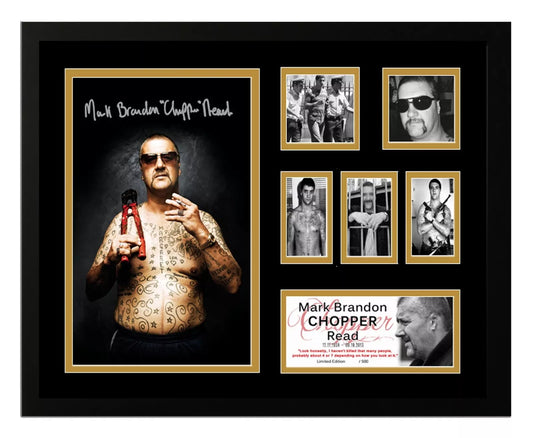 MARK BRANDON CHOPPER READ Signed Limited Edition Photo Memorabilia Wooden Frame