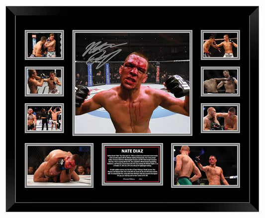 NATE DIAZ UFC Limited Edition Photo Memorabilia Wooden Frame