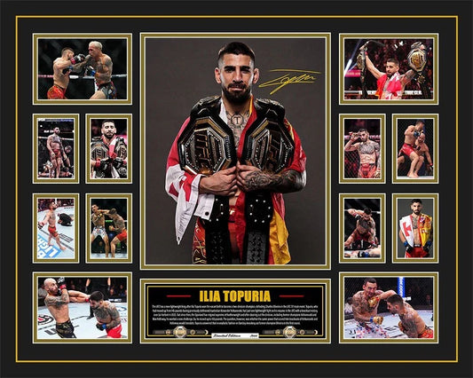ILIA TOPURIA UFC TWO DIVISION CHAMPION UFC 317 Limited Edition Photo Memorabilia Wooden Frame