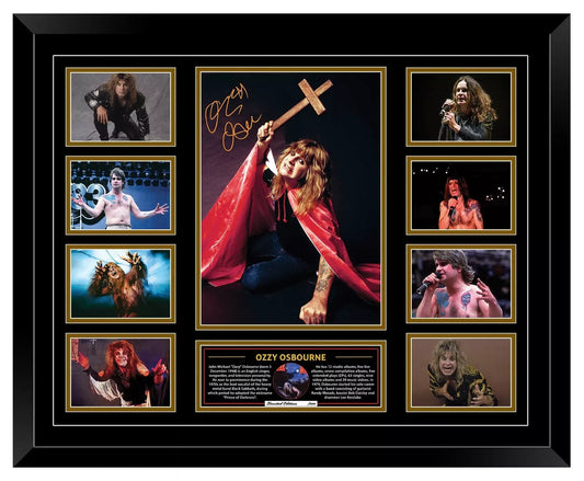 OZZY OSBOURNE SIGNED LEGEND TRIBUTE Limited Edition Photo Memorabilia Wooden Frame