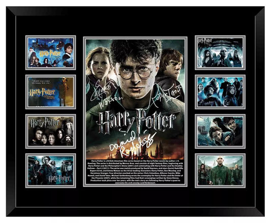 HARRY POTTER COLLECTION DANIEL RADCLIFFE EMMA WATSON Signed Limited Edition Photo Memorabilia Wooden Frame