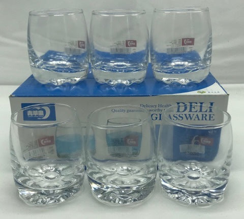 6pcs Round Classic Shot Glasses 60ml Set Cups Parties Drinking Club Bar